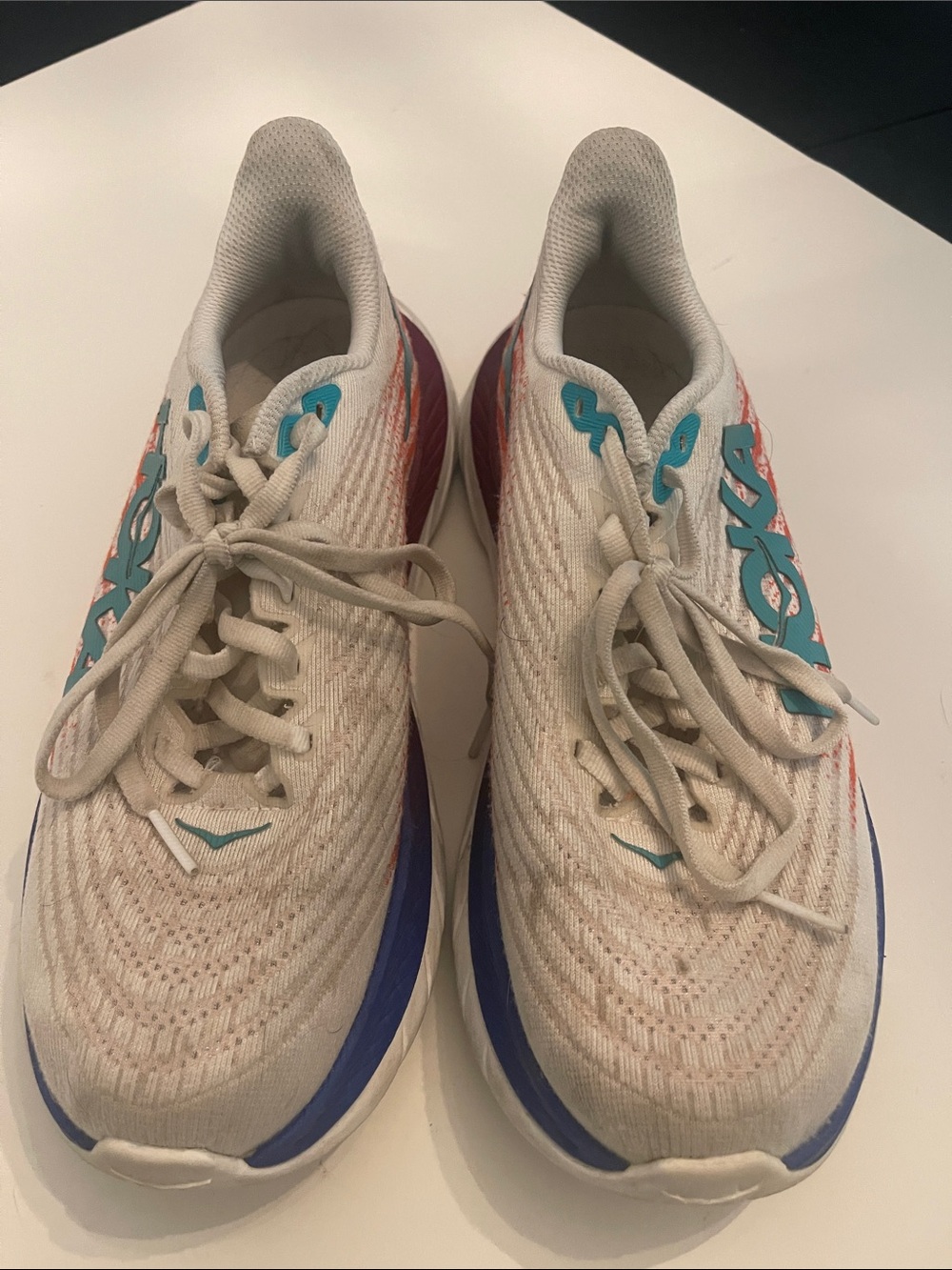 Hoka Mach 5 Running Sneakers with Teal & Orange Accents. 7d wide - Picture 4 of 12